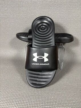 Under Armour Men's Ansa Fix Black/White Slide Sandal Size 6